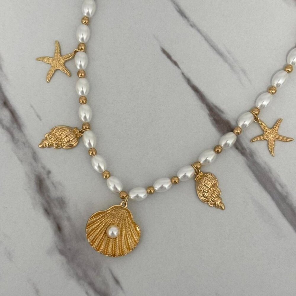 SKU:0010 gold chain with charms and pendants Vintage inspired+in a gift bag‎
